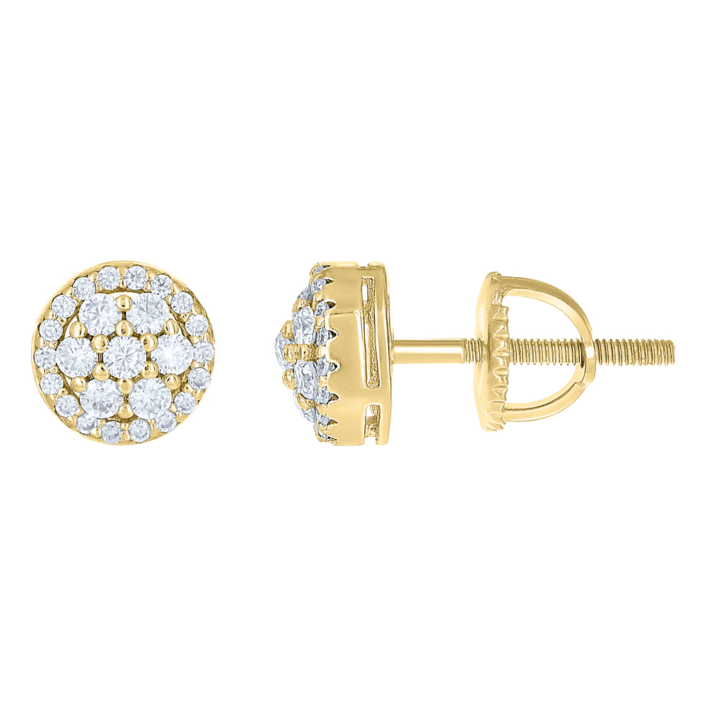925 Sterling Silver Yellow-Tone Rnd 0.52ct Moissanite Rnd Stud Earrings